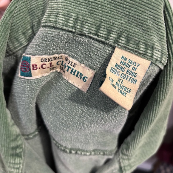 Vintage Military Green Long Sleeve Button Corduroy Jacket Shacket Size XL - Picture 7 of 8